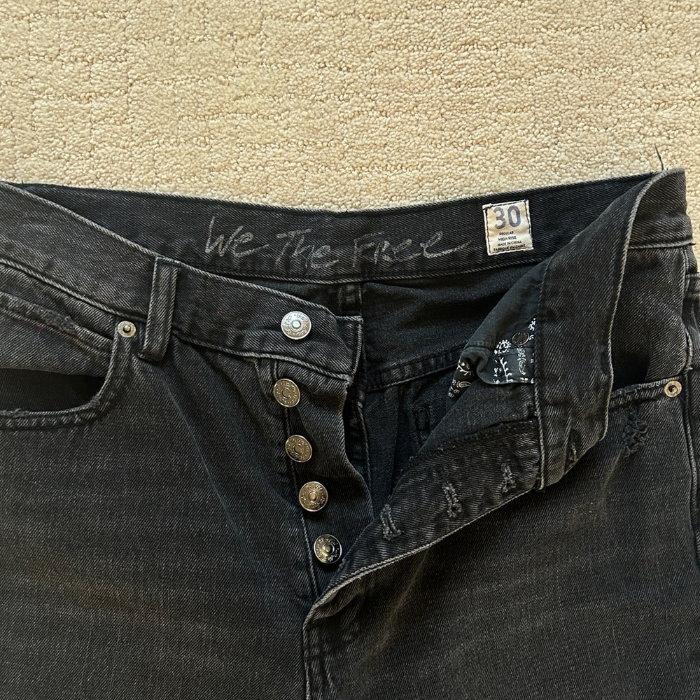 Free People We The Free Black distressed high waisted Jeans